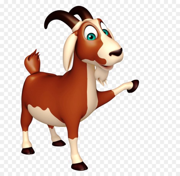 Козлик мультяшный на прозрачном фоне