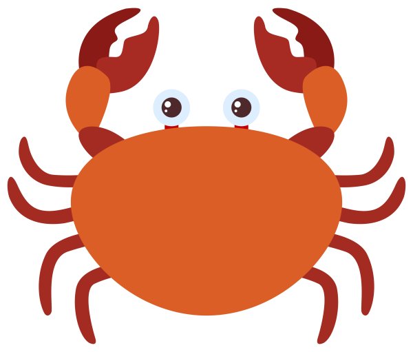 Красный краб на белом фоне