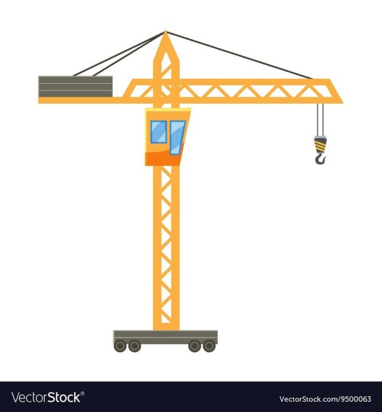 Подъемный кран на белом фоне