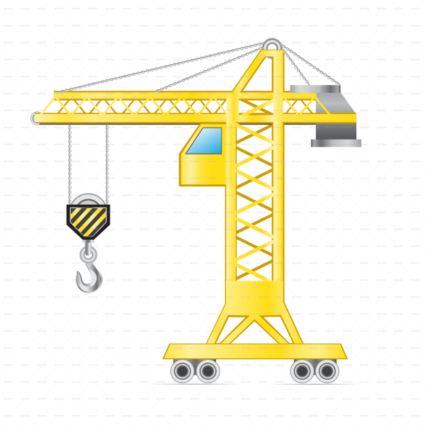 Кран строительный мультяшный
