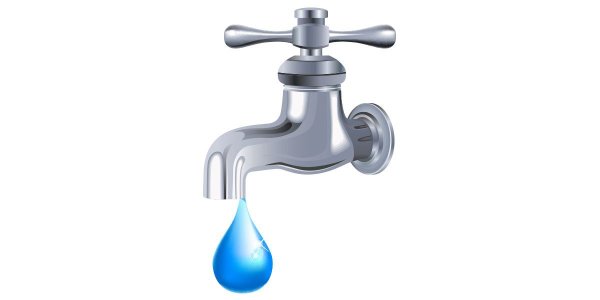 Кран водопроводный на белом фоне