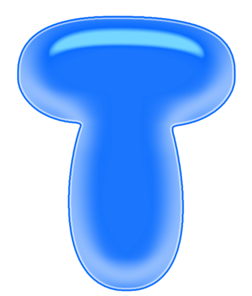 Буква т синего цвета