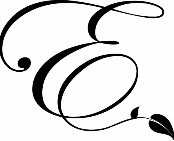 Буква е красивая прописная