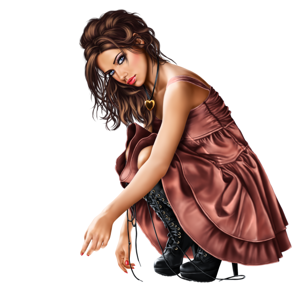 Шикарная девушка на прозрачном фоне