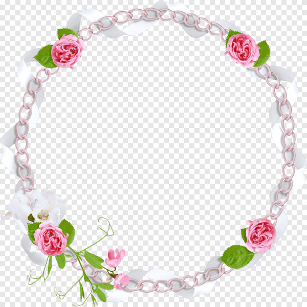 Цветочная круглая рамка на прозрачном