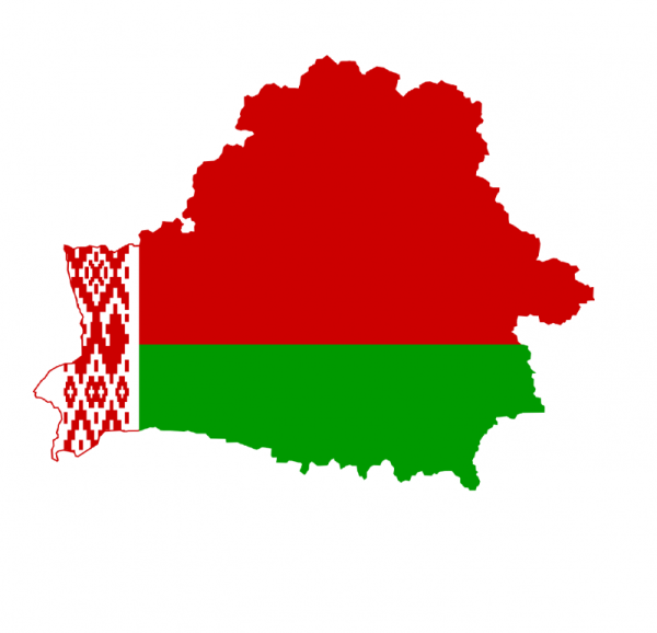 Территория Белоруссии с флагом