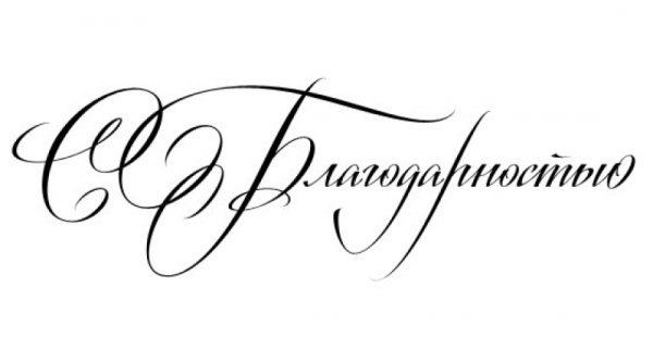 Благодарность надпись