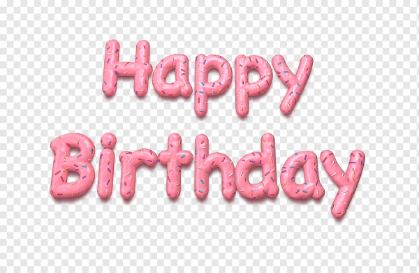 Надпись Happy Birthday на прозрачном фоне