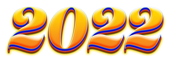 Надпись 2022 на прозрачном фоне