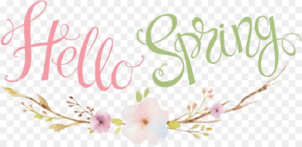 Весенние надписи на прозрачном фоне