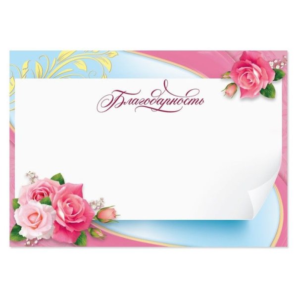 Благодарность горизонтальная рамка