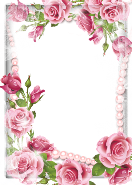 Рамка с розовыми розами