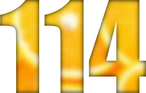 Цифра 14 желтая