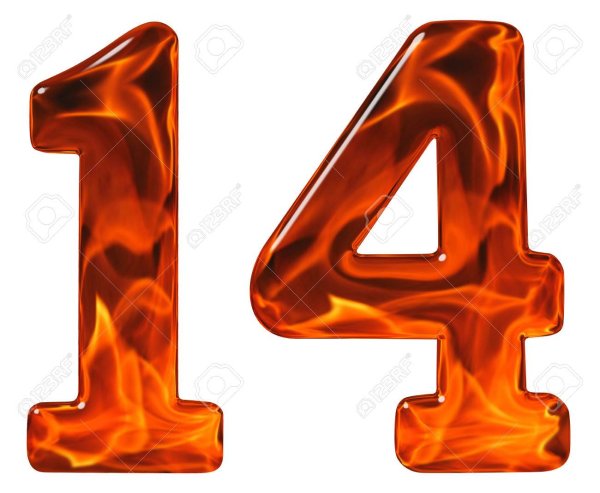 Цифра 14 красная