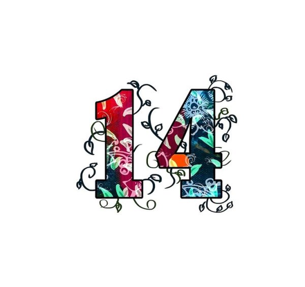 Цифра 14 красивая