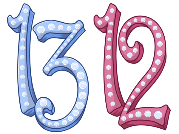 12 Лет цифры красивые