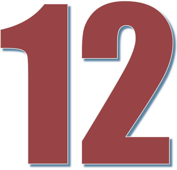 Цифра 12 на прозрачном фоне