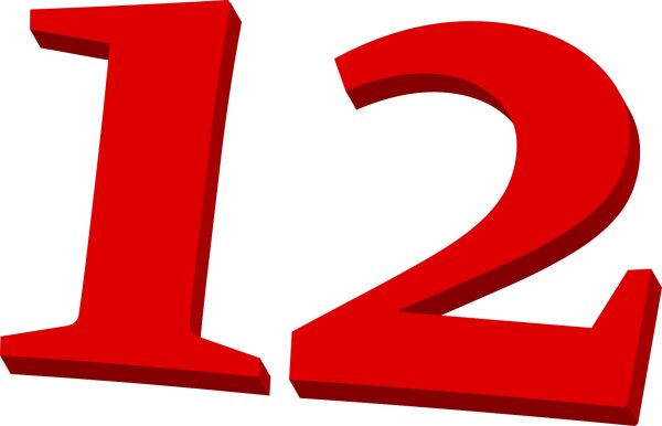 Цифра 12 красивая
