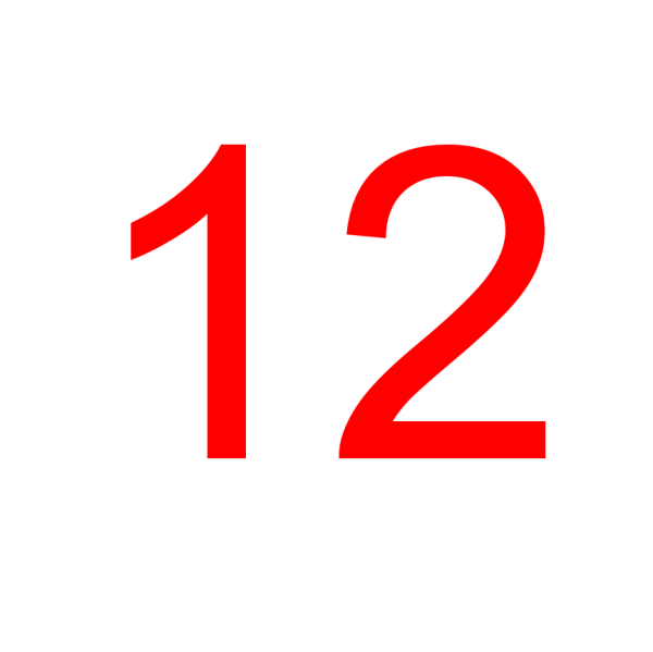 Цифра 12 для детей