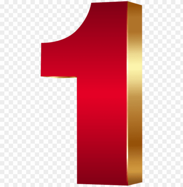 Цифра 1 красный