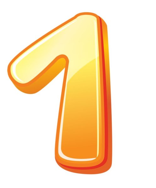 Цифра 1 мультяшная