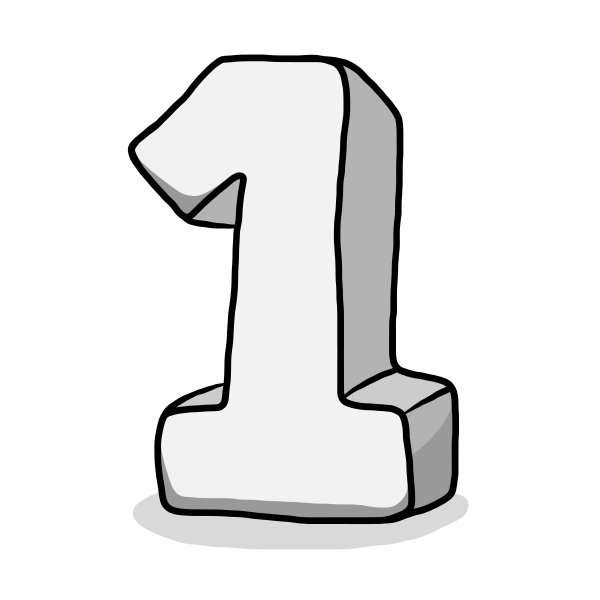 Единичка на прозрачном фоне