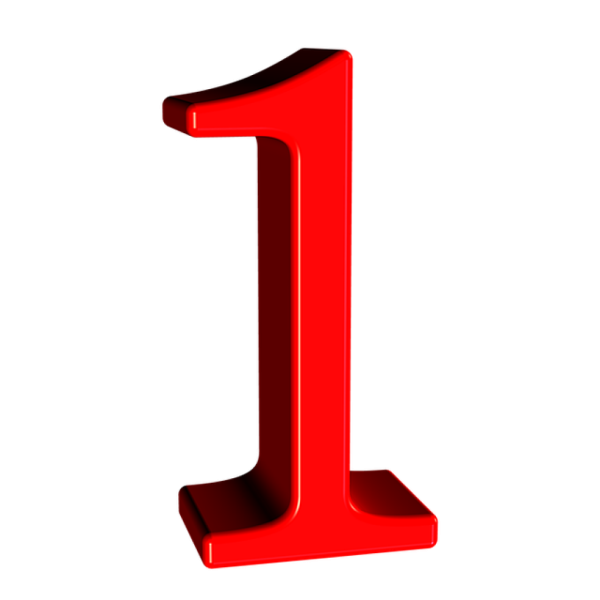 Цифра 1 красный