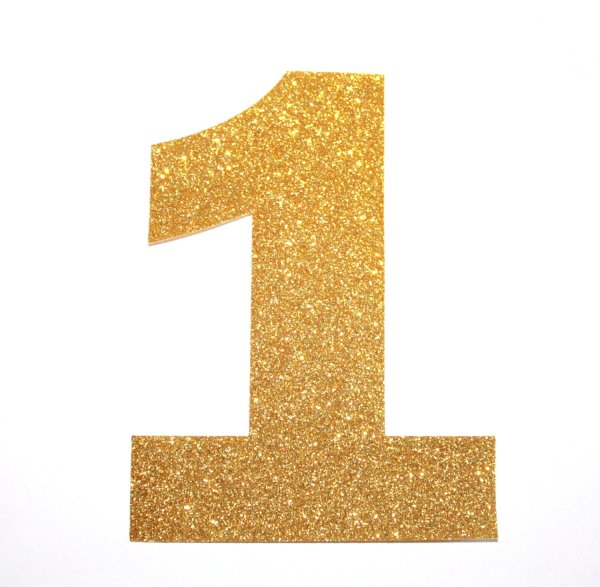 Цифра 1 золотистая
