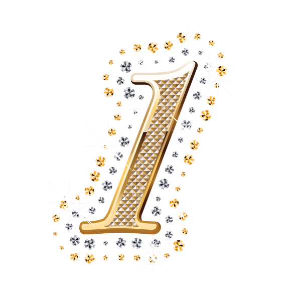 Цифра 1 на прозрачном фоне