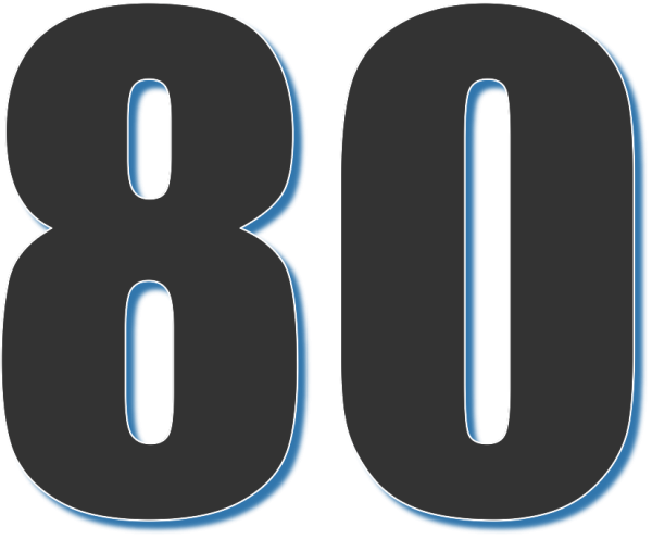 Цифра 80 трафарет