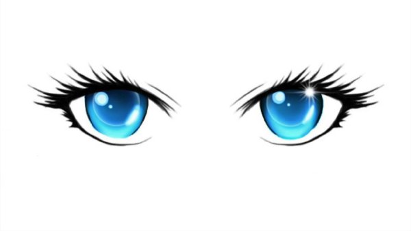 Голубые анимешные глаза