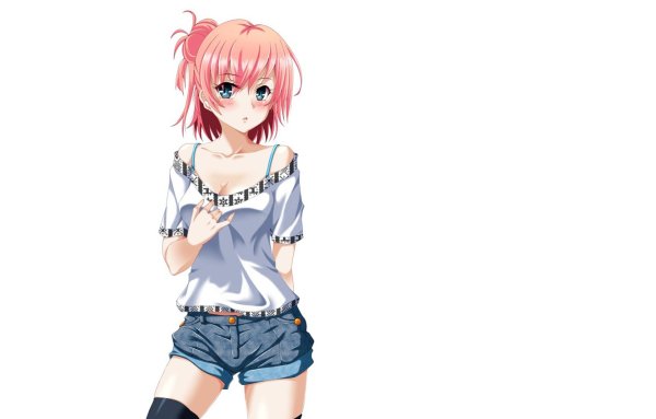 Юи Юигахама на белом фоне