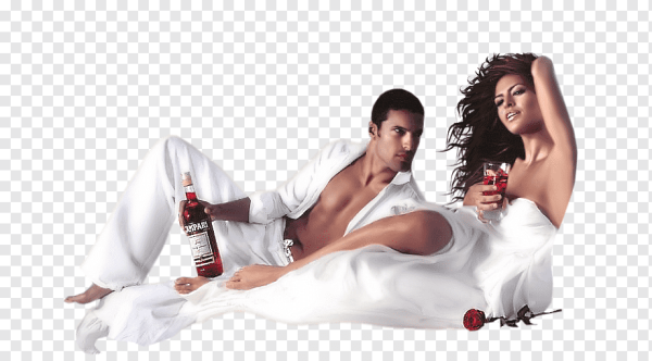 Парень и девушка на прозрачном фоне