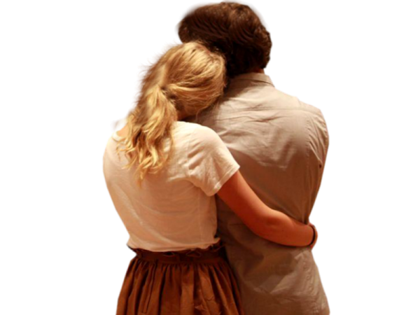 Влюбленная пара на прозрачном фоне