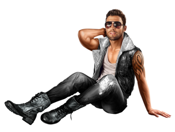 Мужчина на прозрачном фоне