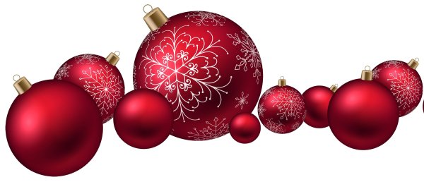 Елочные шары на прозрачном фоне