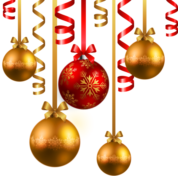 Новогодние шарики висят