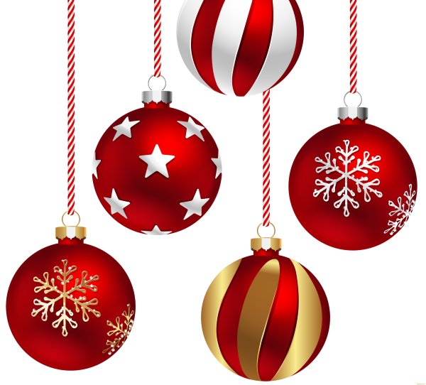 Новогодние шарики висят