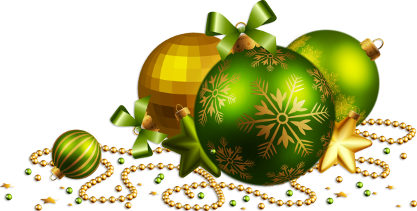 Новогодние игрушки на прозрачном фоне