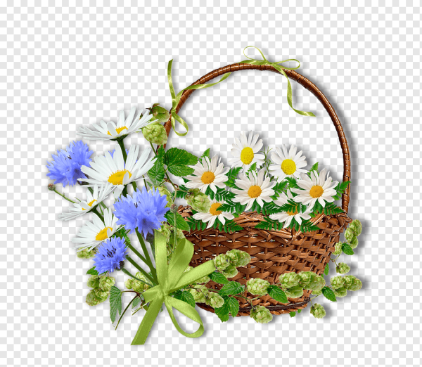 Корзина с луговыми цветами
