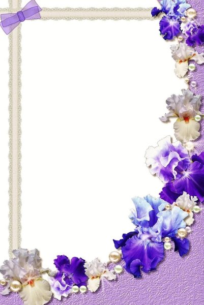 Рамка прозрачная цветы вертикальная