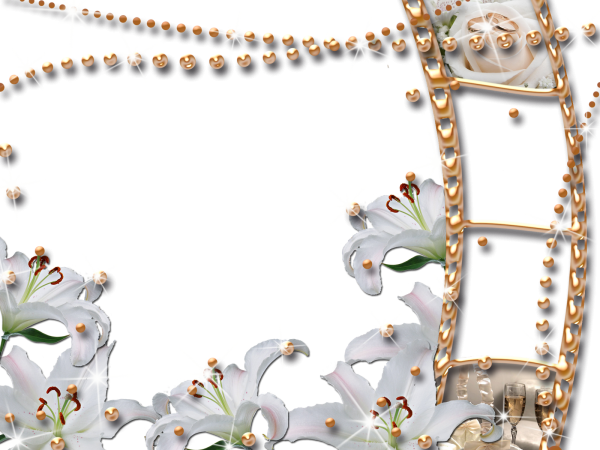 Свадебная рамка для фотошопа на прозрачном фоне