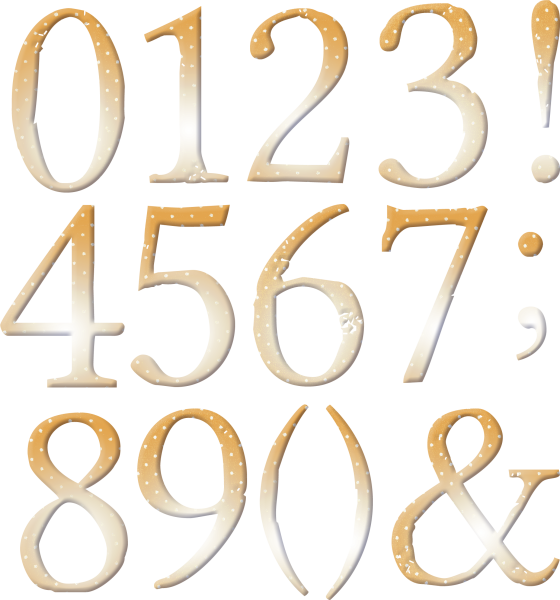 Красивые цифры на прозрачном фоне