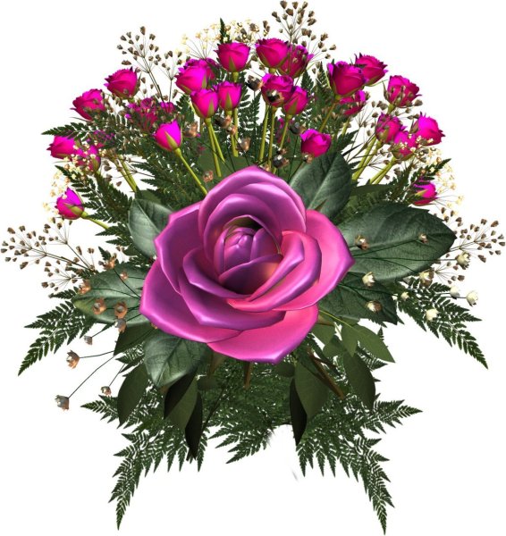 Анимация букет цветов на прозрачном фоне