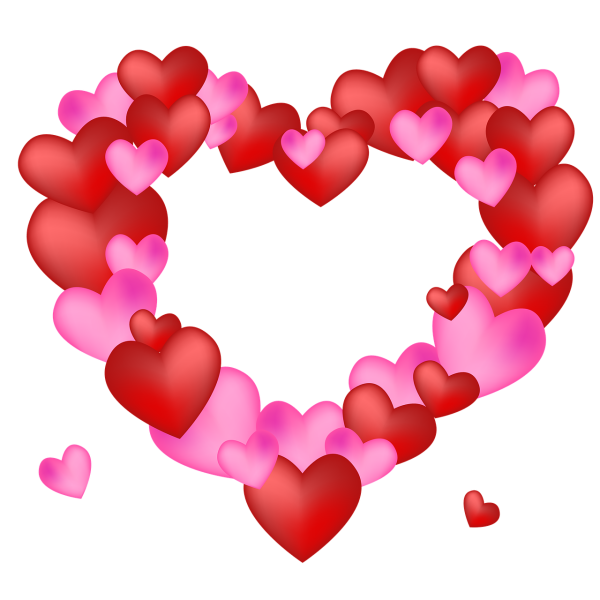 Сердечки на прозрачном фоне