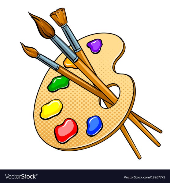 Краски с кисточкой