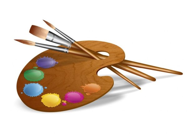 Краски с кисточкой