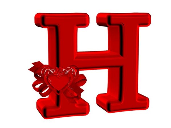 Красные буквы с сердечком