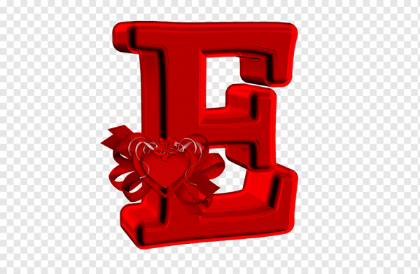 Красные буквы с сердечком