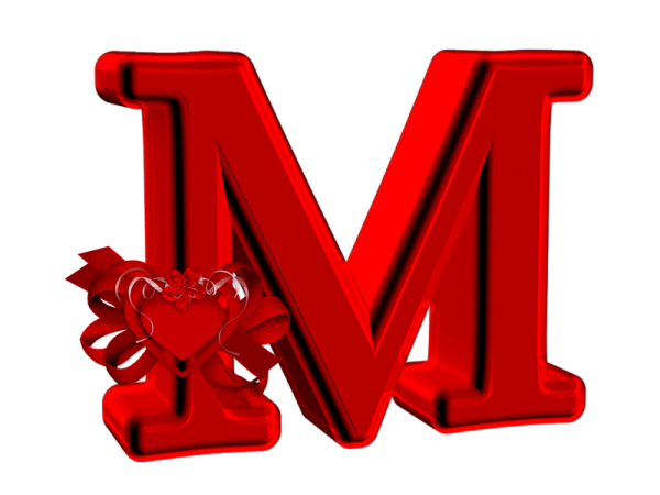 Красивая красная буква м